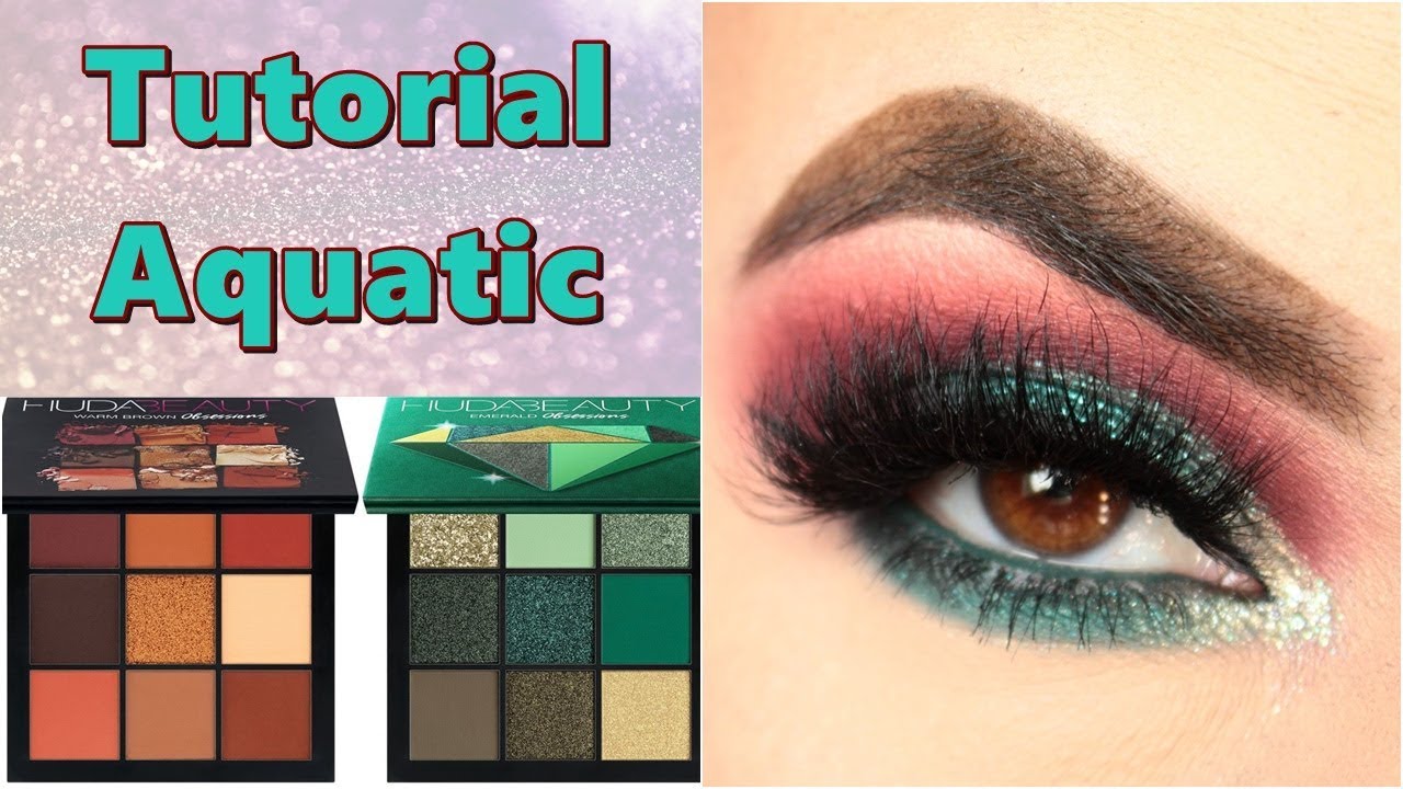 ✨ Tutorial Aquatic (warm brown + emerald - Huda Beauty)