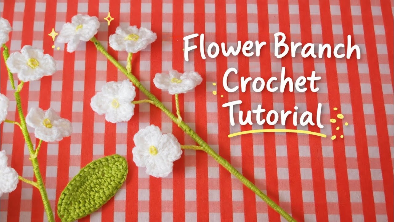 Turn yarn into a delicate flower branch 🌿🧶 | Handmade flower branch with yarn & wire 💐