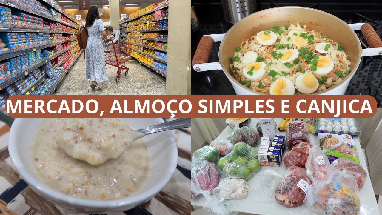 COMPRAS DA SEMANA COM OS MENINOS, ALMOÇO RÁPIDO,LIMPEZA BÁSICA DA CASA,FIZ CANJICA FÁCIL E DELICIOSA