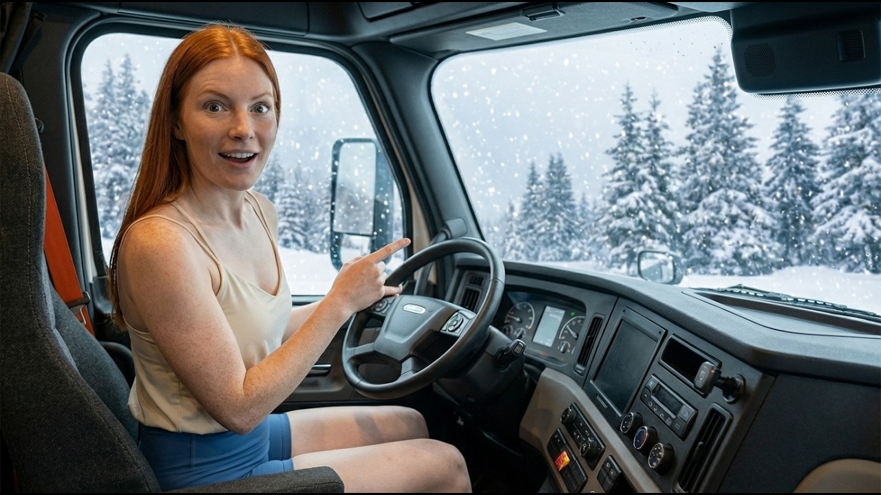 A Day in My Truck: Solo Female Trucker's FIRST Snowstorm | DANGEROUS Mountain Pass -20°F