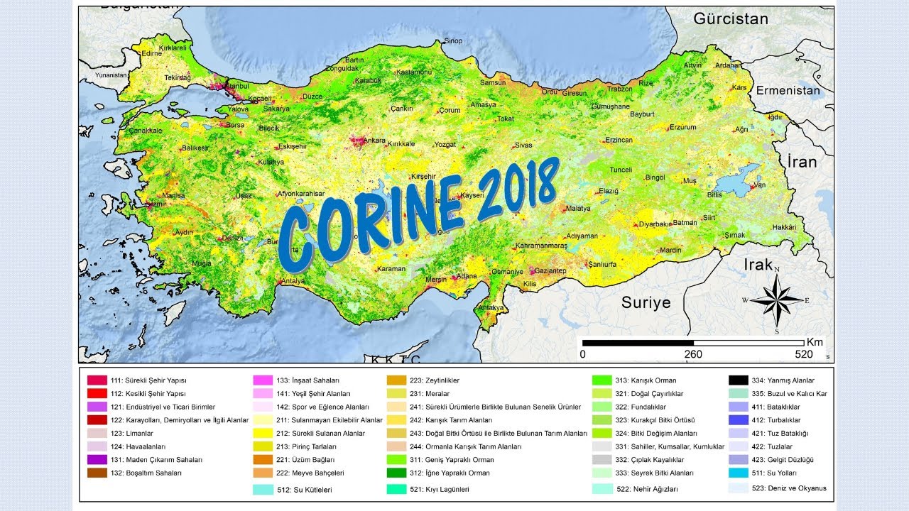 Türkiye CORINE 2018 Haritası Hazırlama