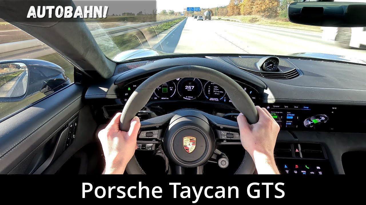 2025 Porsche Taycan GTS 700hp on Autobahn | Acceleration | 0-200 km/h | Top Speed | 4K