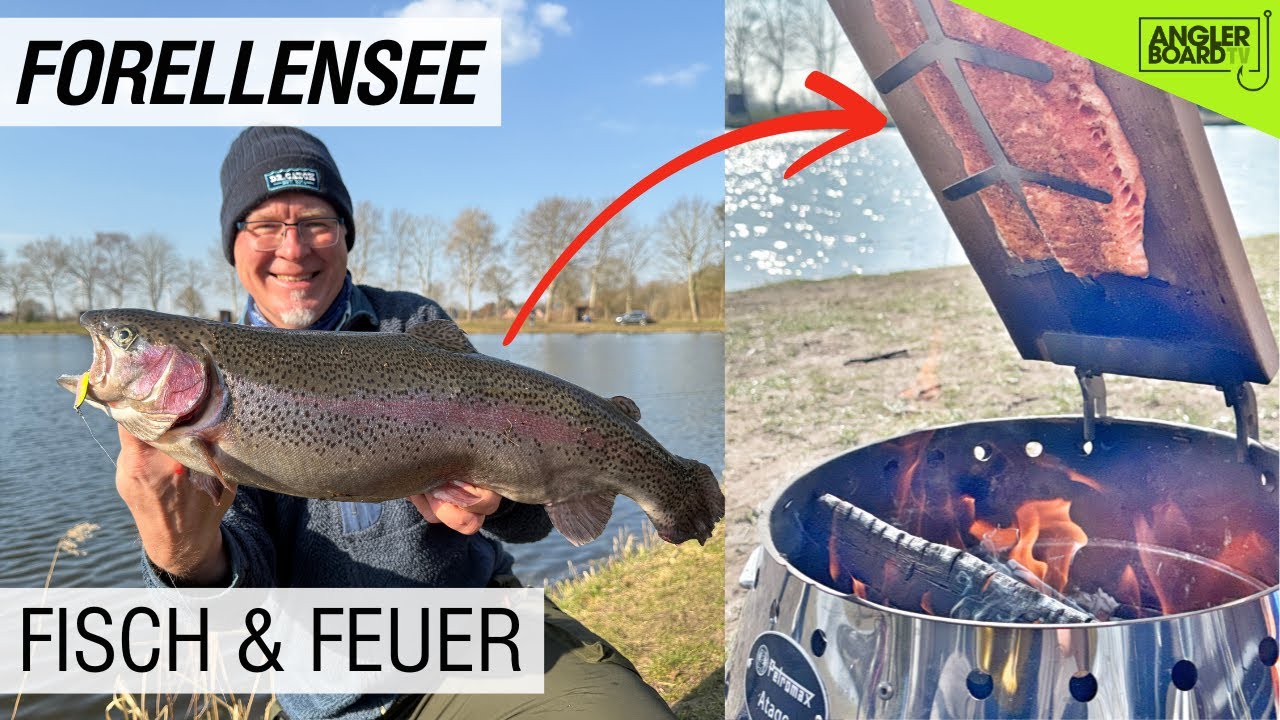Fisch & Feuer: Angeln am Forellensee mit Feuerschale!