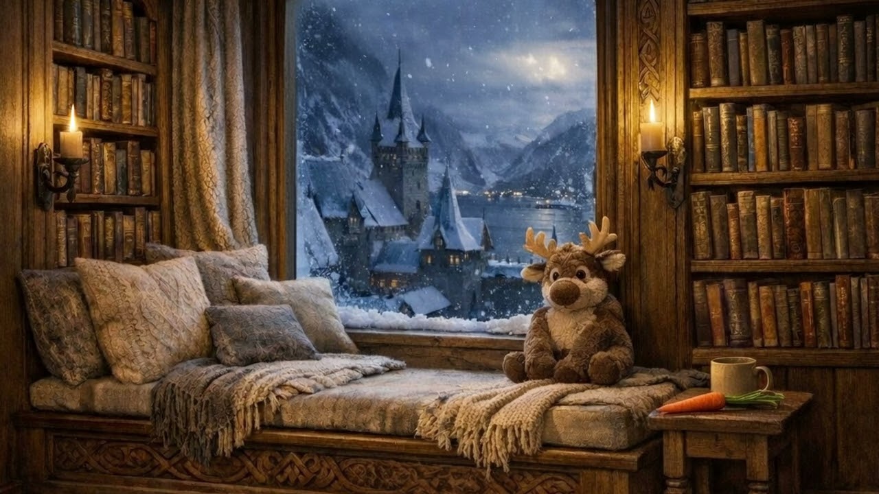 Snowy Arendelle Book Nook | Frozen Piano & Disney Study Ambience❄️📚