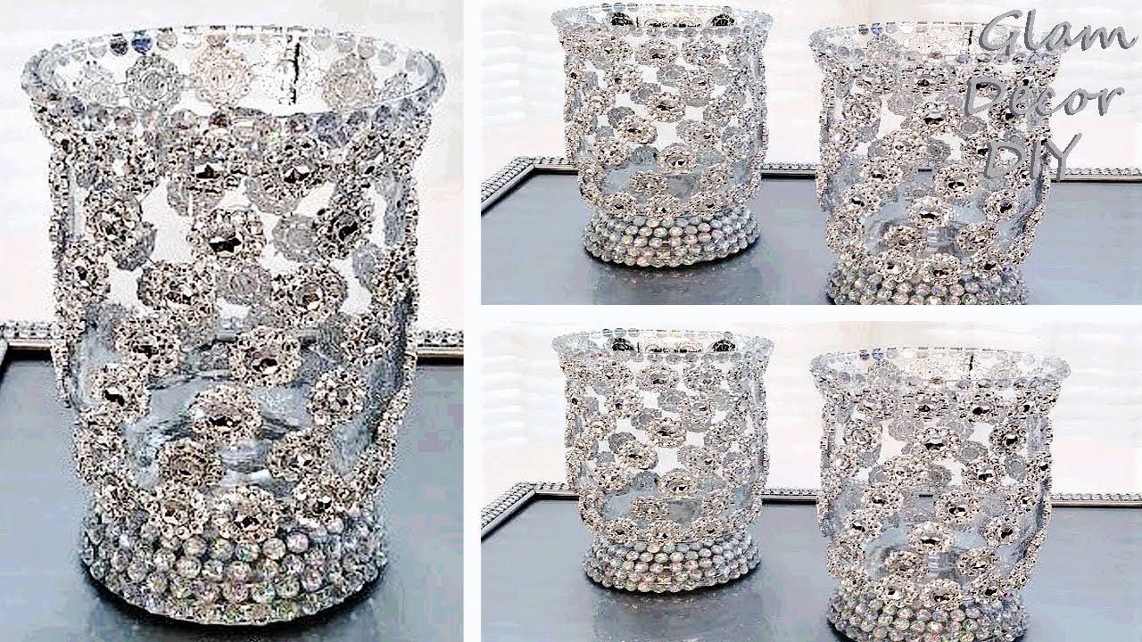 Dollar Tree DIY Glam Bling Candle Holders DIY Bling Decor