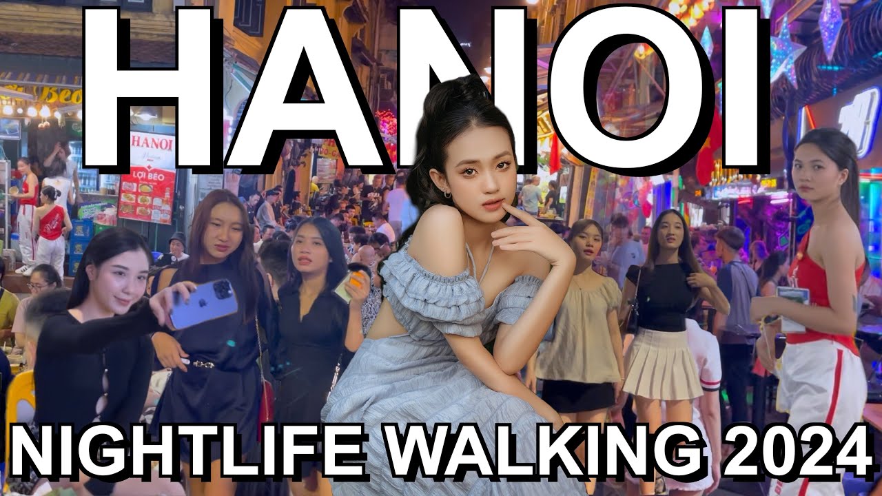 HANOI Hot Nights Walking Street - Sunday Nightlife VIETNAM 🇻🇳 the City Walking Tour HDR