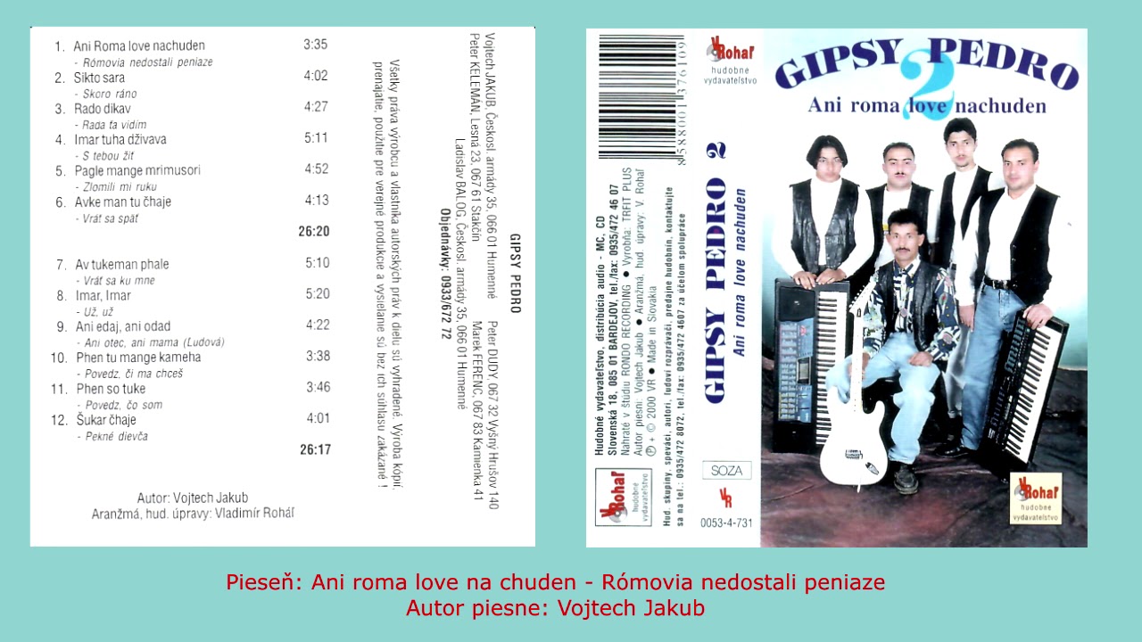 Gipsy Pedro, Ani roma love nachuden, Autor Vojtech Jakub, VIDEOROHAĽ,