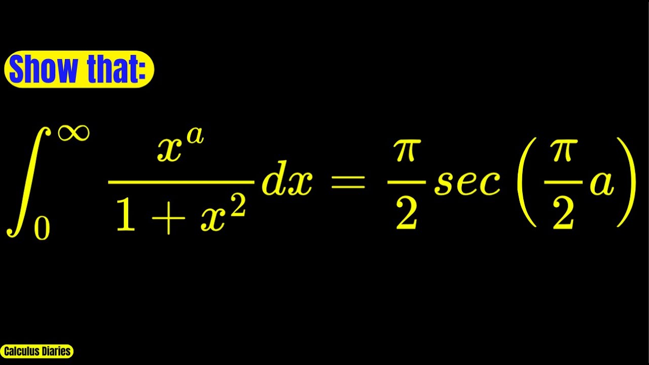 Классическое интегральное тождество: вычисление интеграла от x^a/(1+x^2) dx