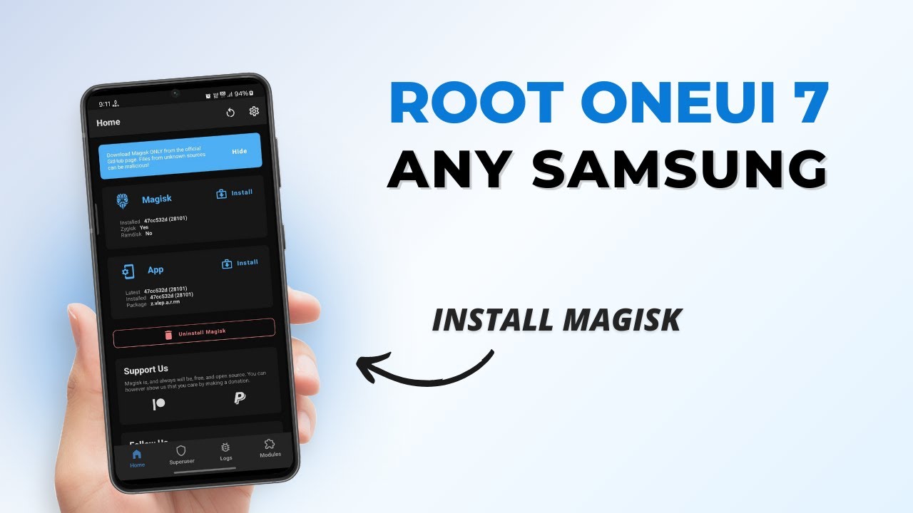 Получение root-прав на любом устройстве Samsung с One UI 7 (Android 15, 16) | Руководство по уста...
