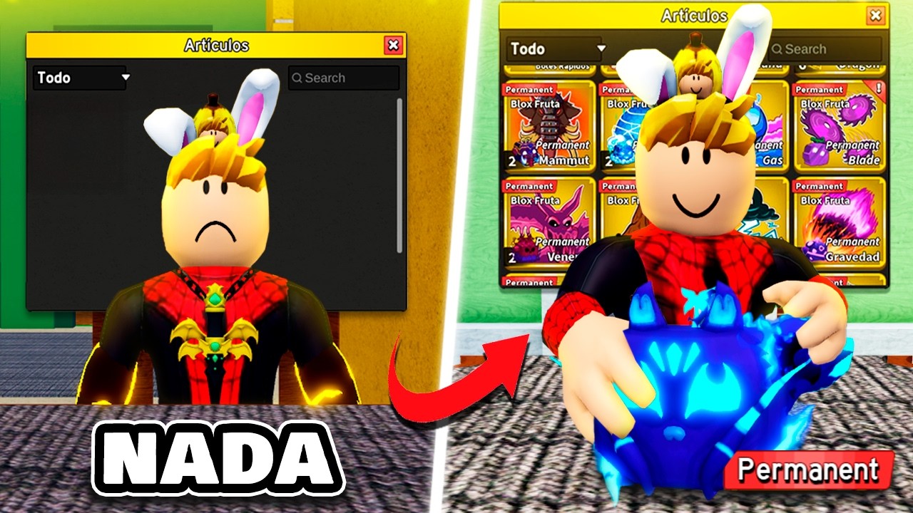 TRADEANDO NADA HASTA FRUTAS PERMANENTES lo conseguí sin robux 😭