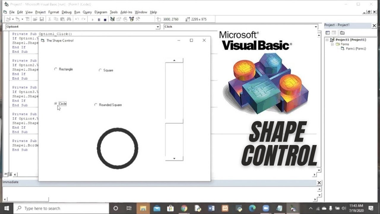 Shape control in visual basic 6.0 | Rishav hacx | 2021
