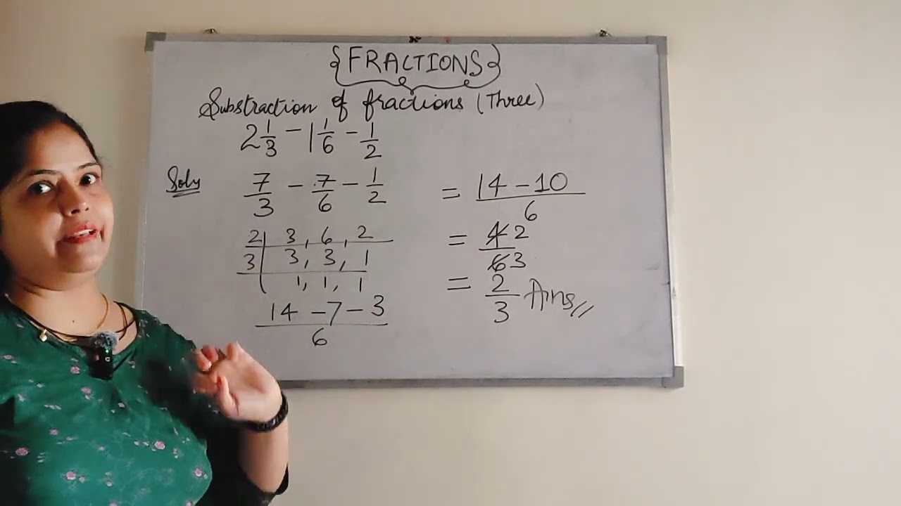 Substraction of three fractions.easy trick and method#final exam#olympiadpreparation #fractions #ma