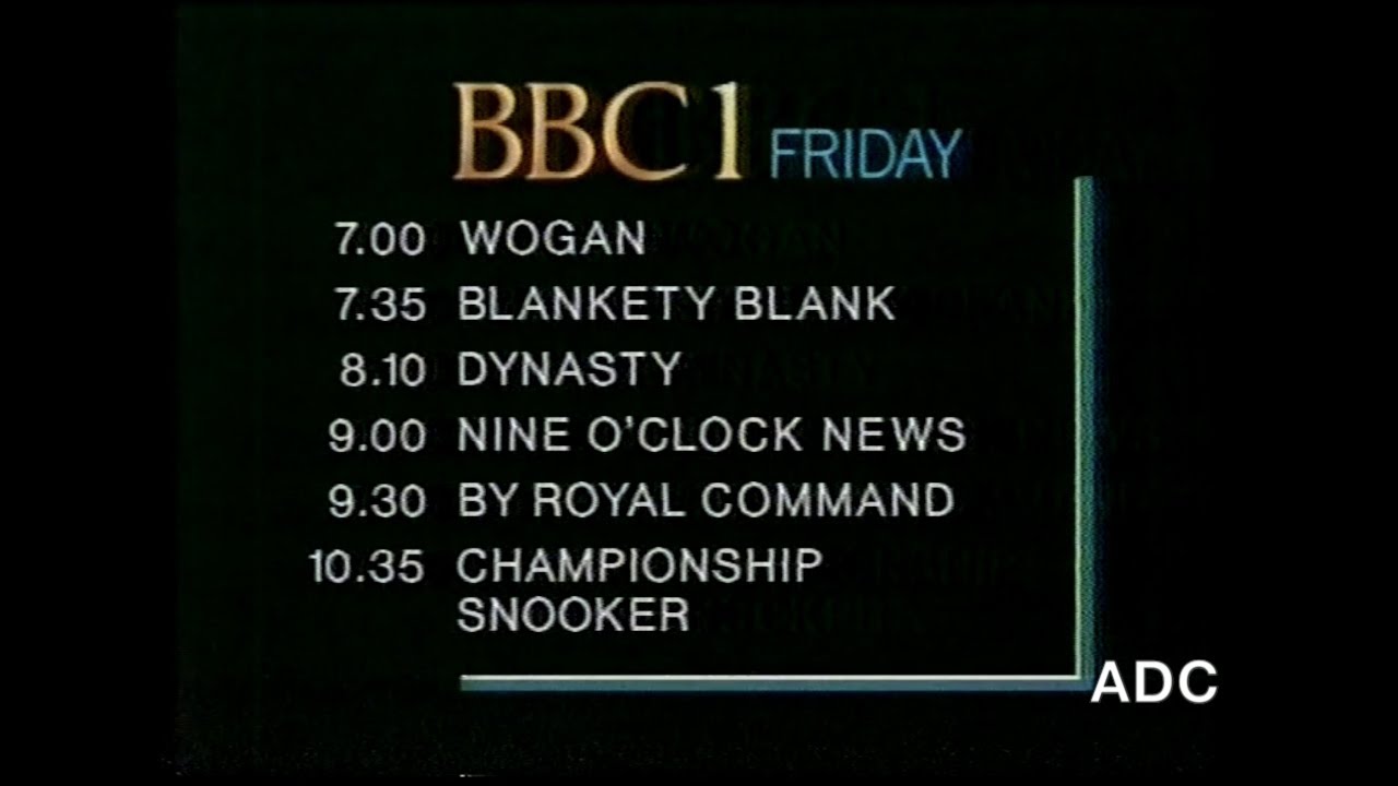 BBC1 closedown announcer Martin King 27th November 1986