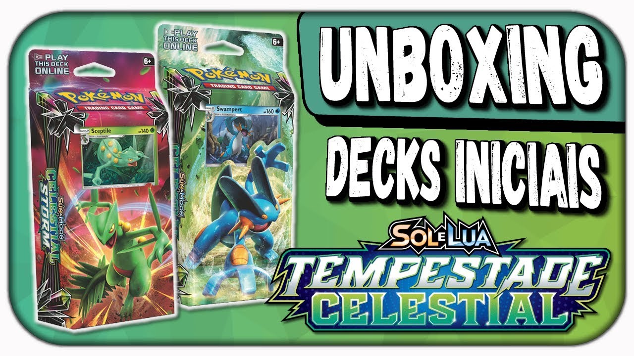 UNBOXING - Decks Iniciais Tempestade Celestial SM7! (Pokémon TCG)
