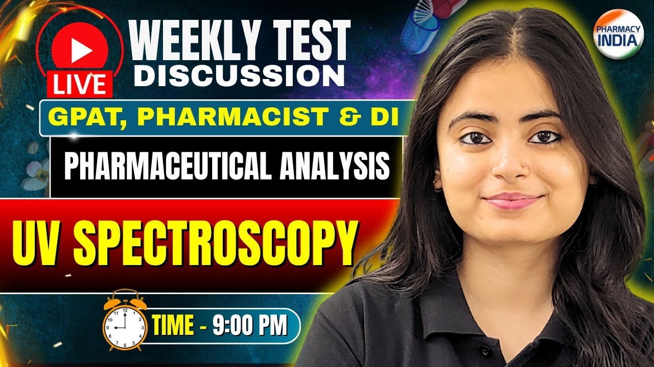 UV Spectroscopy | Weekly Test Discussion | Pharmaceutical Analysis| GPAT | Pharmacist | DI #pharmacy