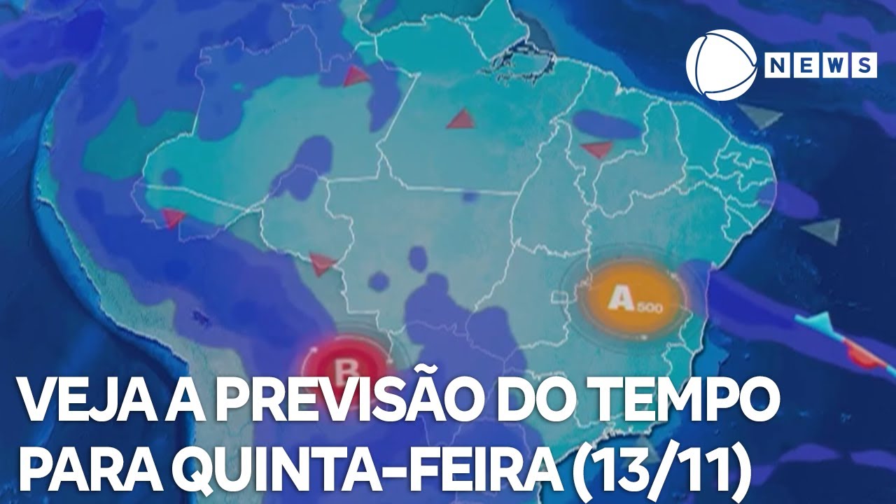 Veja a previs&atilde;o do tempo para quinta-feira (13/11)