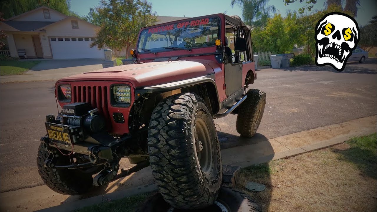 Old School Jeep YJ Build (Part 16) | Stretch Driveshaft, DIY Bumpstops, Shackles & Skid Plate Lift