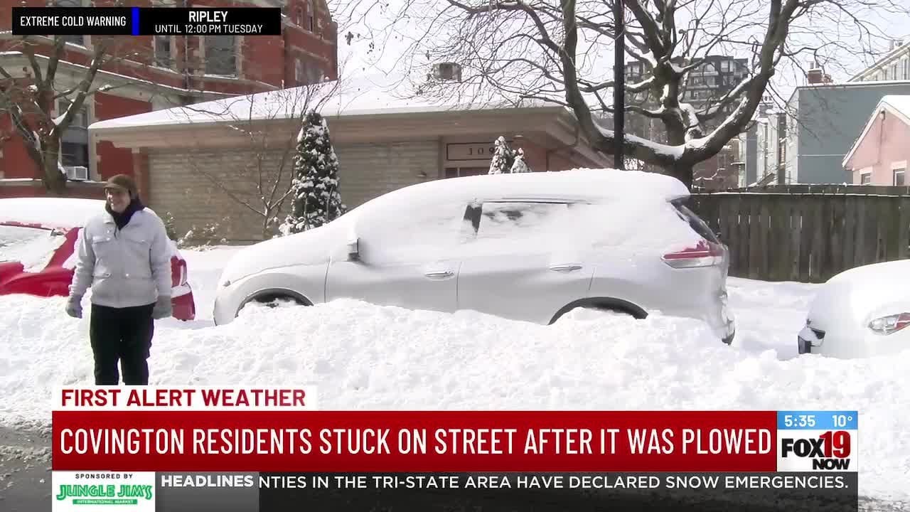 Covington residents stuck on street after it was plowed