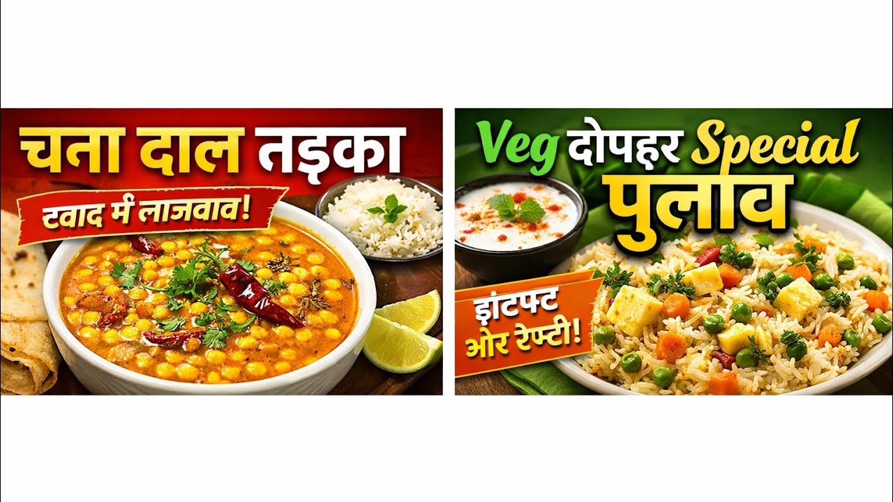 झटपट दोपहर का लंच | चना दाल तड़का + वेज पुलाव रेसिपी l