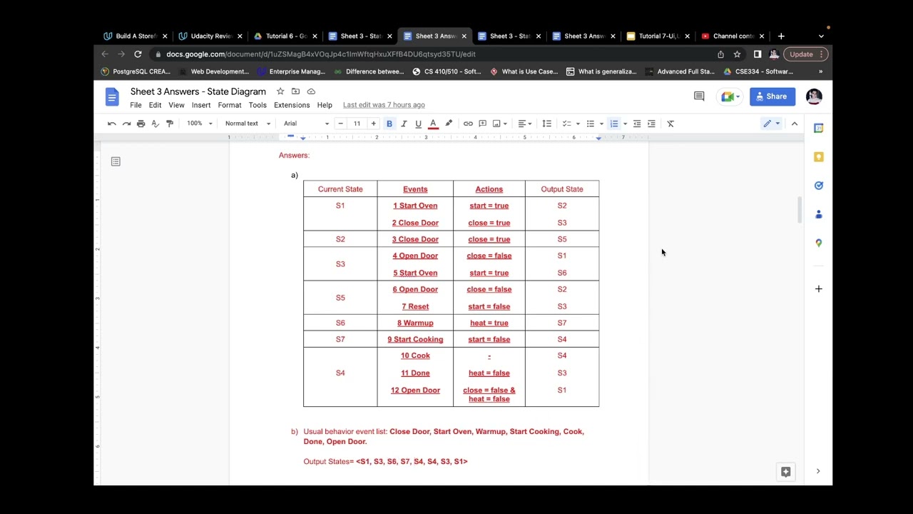 CSE334 Software Engineering Tutorial 6 Part 2: State Diagrams Sheet 3 Question 1