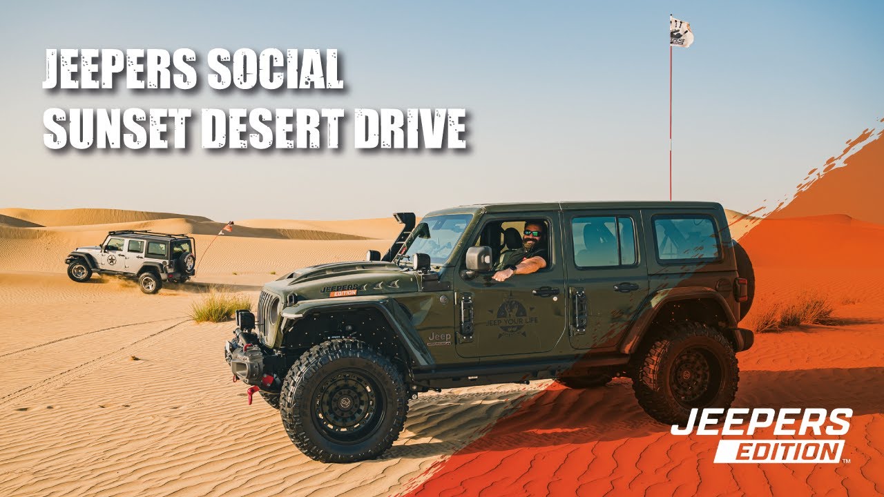 Desert drive at sunset in #Dubai | Jeepers Social