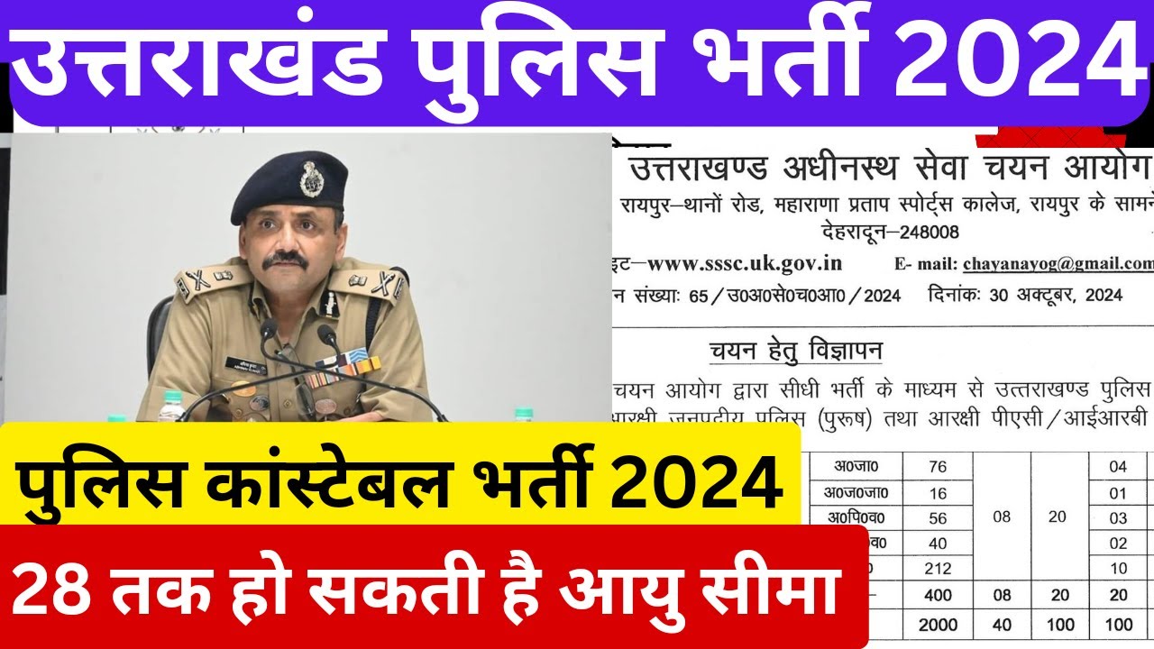 Uttarakhand Police Constable Vacancy 2024 || उत्तराखंड  पुलिस आरक्षी भर्ती 2024 #uksssc #ukpsc