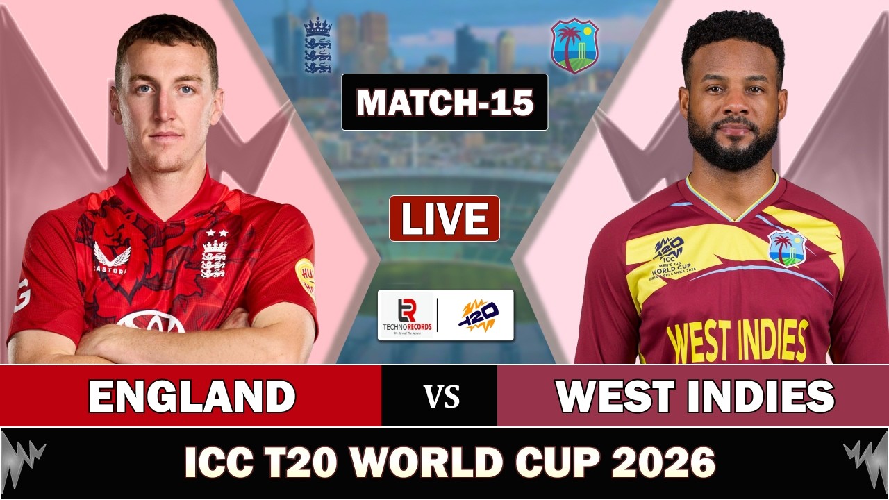 LIVE ENGLAND vs WEST INDIES T20 WORLD CUP 2026 MATCH 15 | WI vs ENG LIVE MATCH COMMENTARY ENG BAT