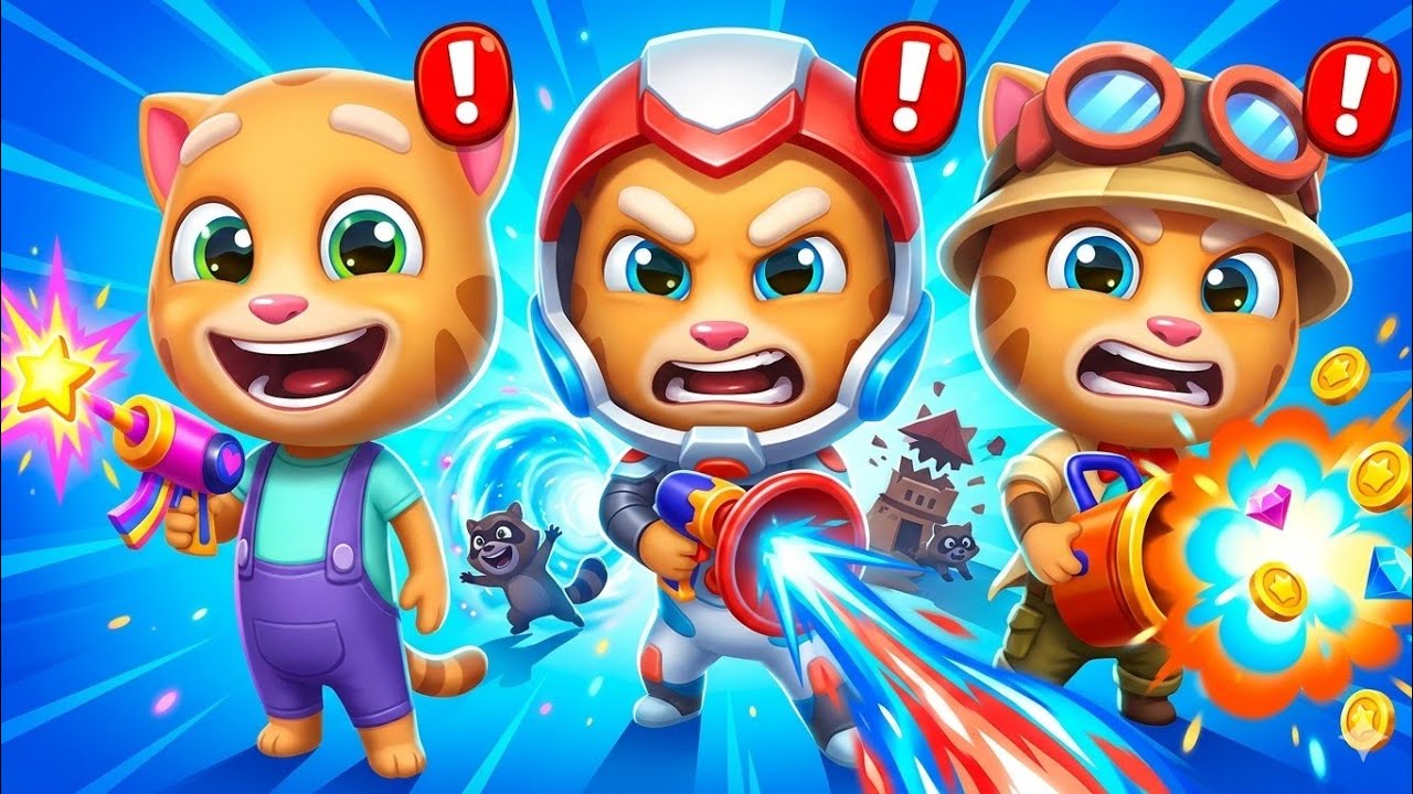 Talking Tom Blast Park all Ginger vs Roy Raccoon Gameplay Android ios 