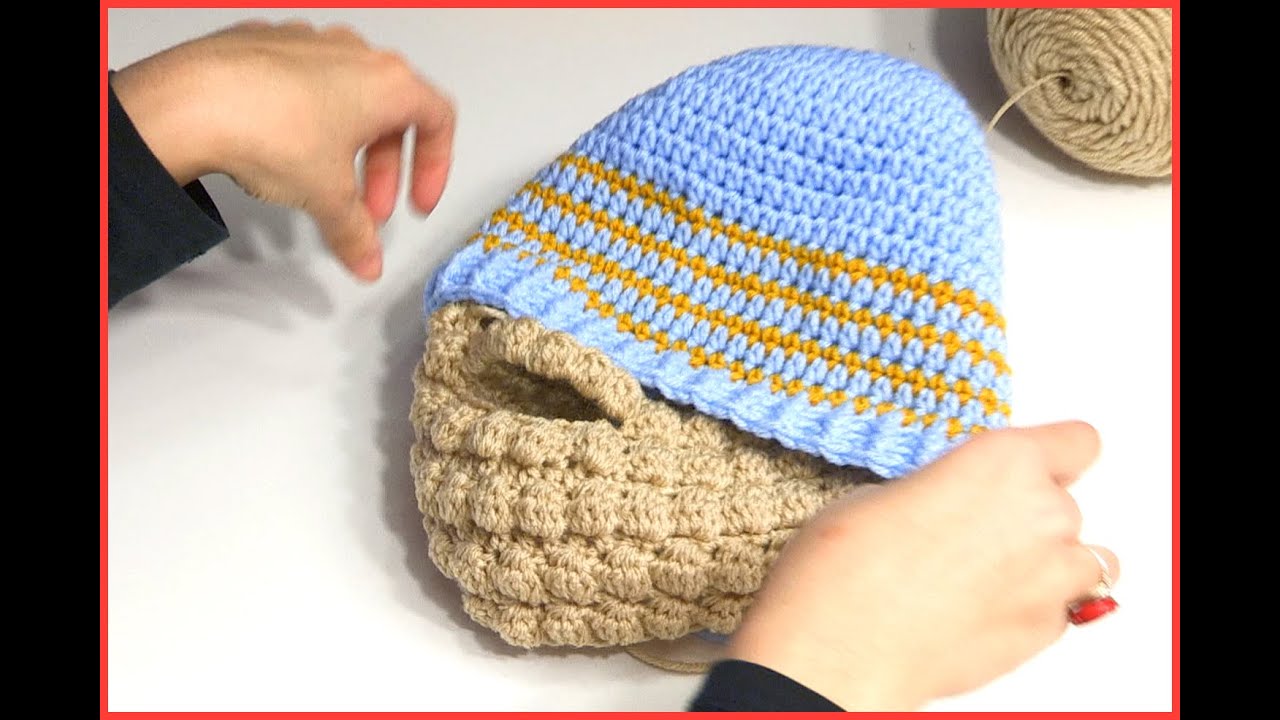 HOW TO CROCHET A BEARD USING PUFF BOBBLE STITCH