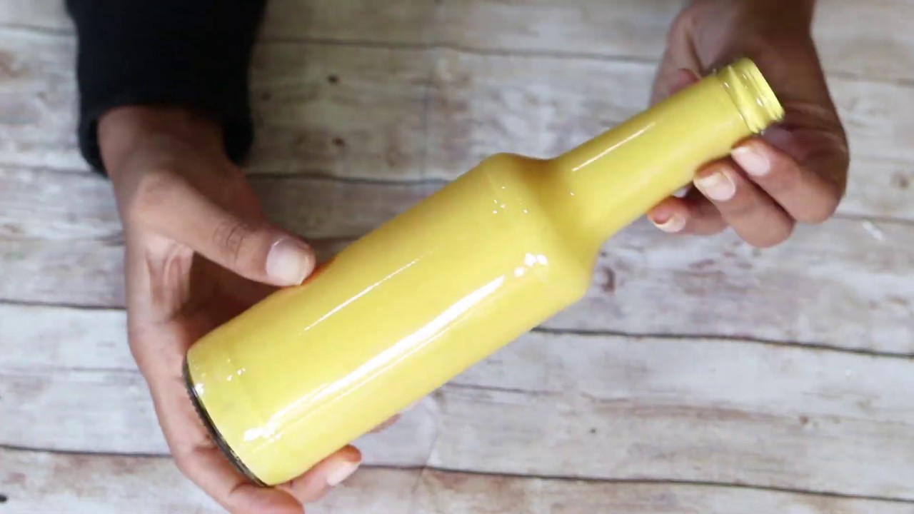 HOW TO PAINT GLASS BOTTLE WITH ACRYLIC PAINT | EASY WAY TO PAINT BOTTLE |