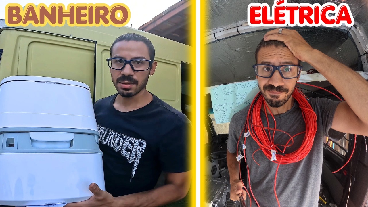 Chegou a hora - Desafio da elétrica na MB180d, Banheiro novo e Fogão no motorhome