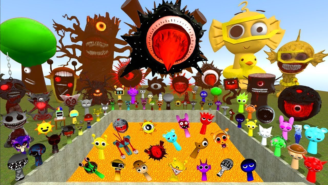 BIG HOLE LAVA ORIGINAL SPRUNKI vs SPRUNKI OC vs COOL AS ICE INCREDIBOX SPARTAN KICKING Gmod !!!