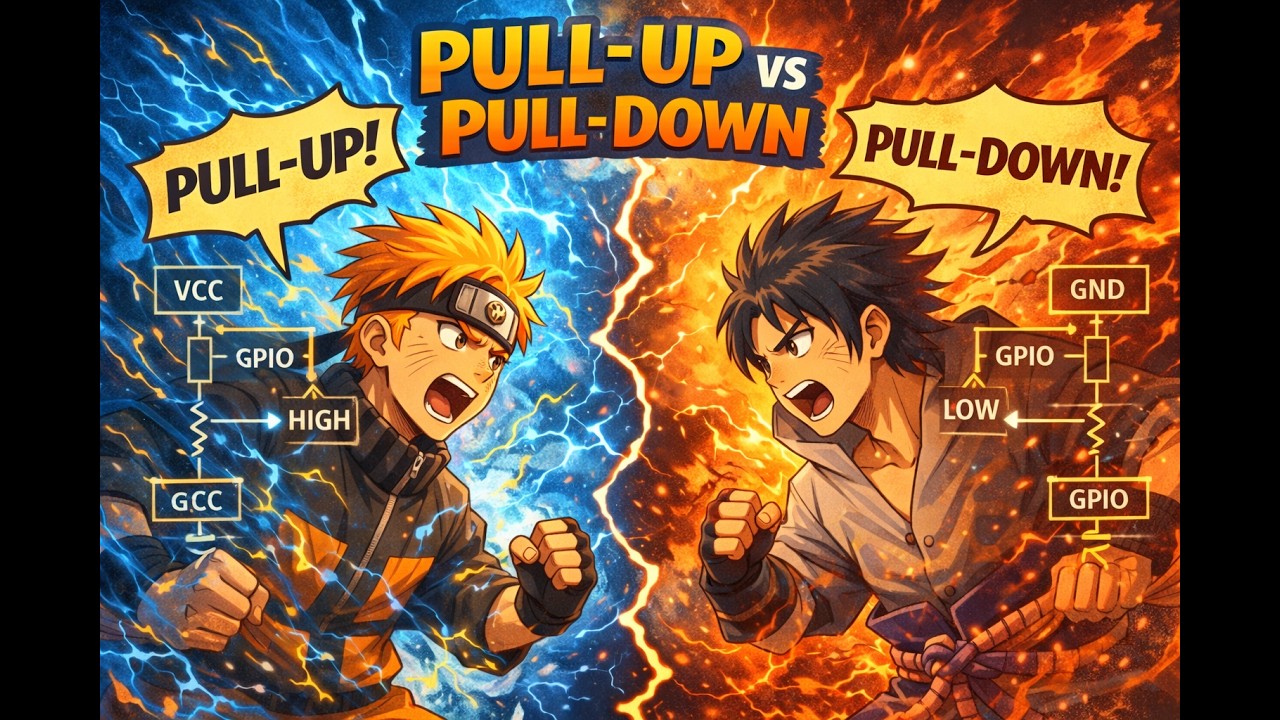 Pull-Up vs Pull-Down pada STM32 & ESP32 | Button Debounce State Machine