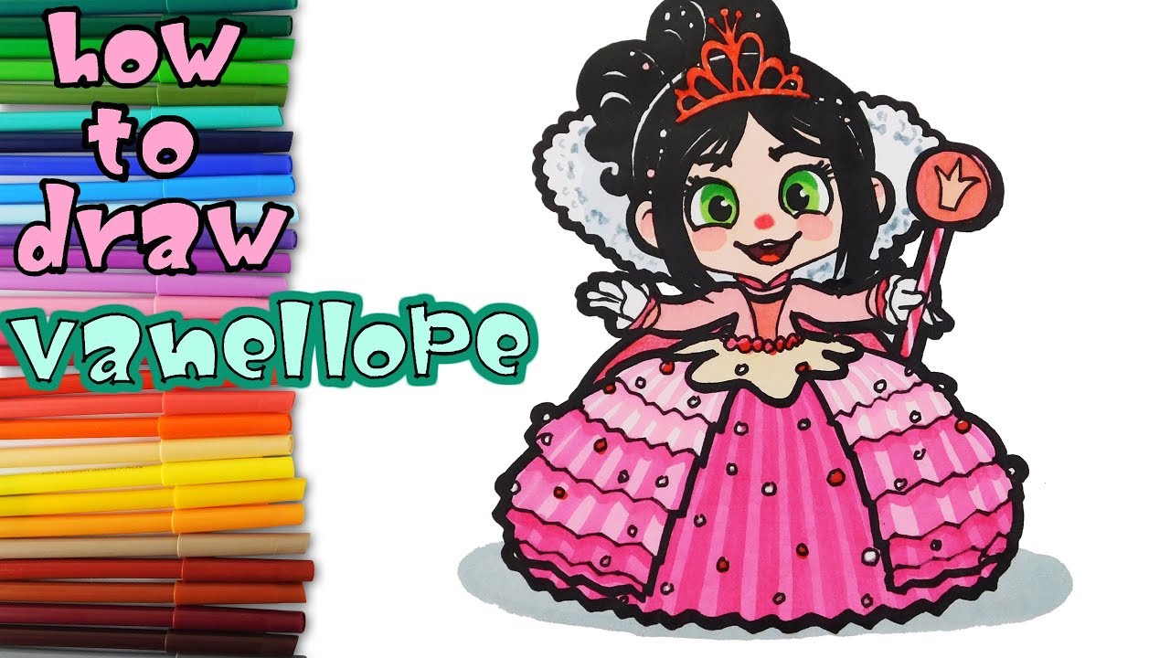 Wreck it Ralph 2 - How to Draw Vanellope  - Art Coloring for Kids - learn to draw