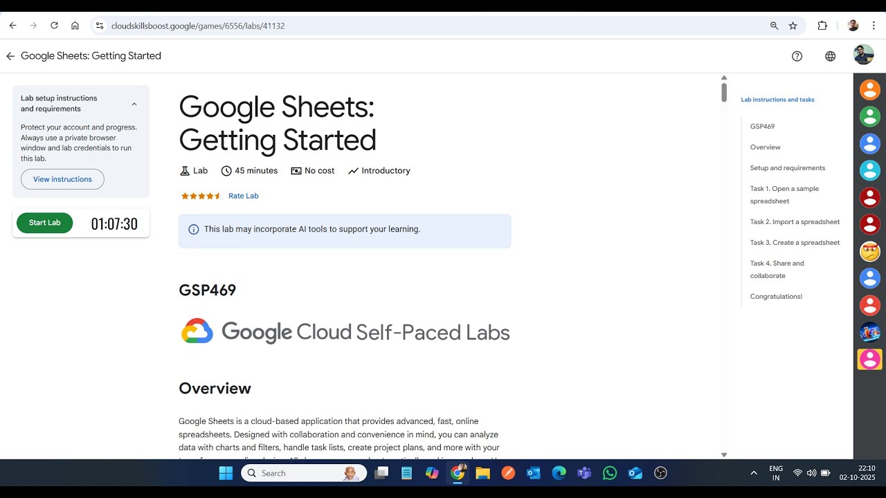 Google Таблицы: Начало работы || Лабораторное решение || Google Cloud Arcade 2025