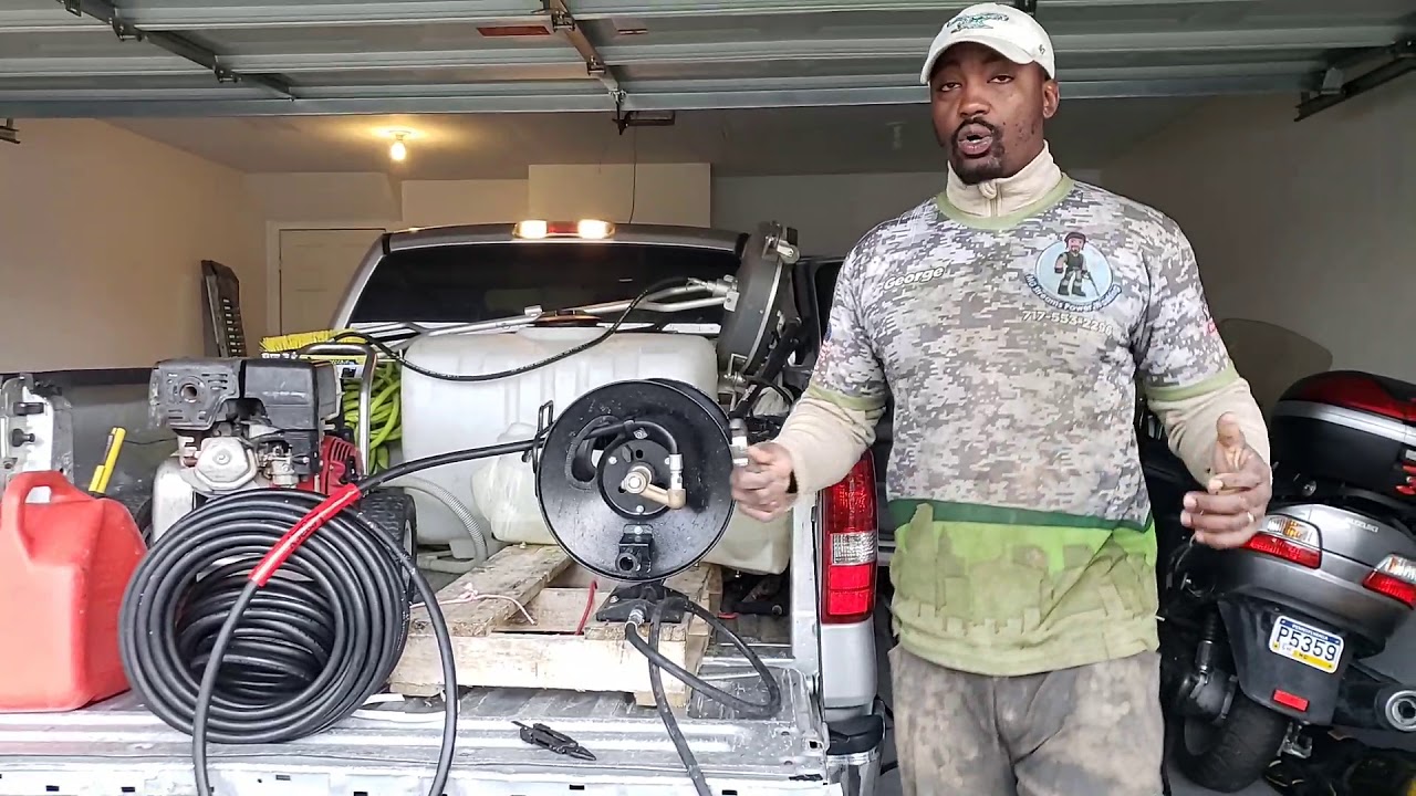 Simple pressure washing set up truck bed