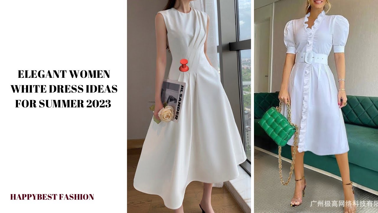 Элегантные женские белые платья: идеи на лето 2023 года #whitedressdesign #womenfashion2023 #womendress