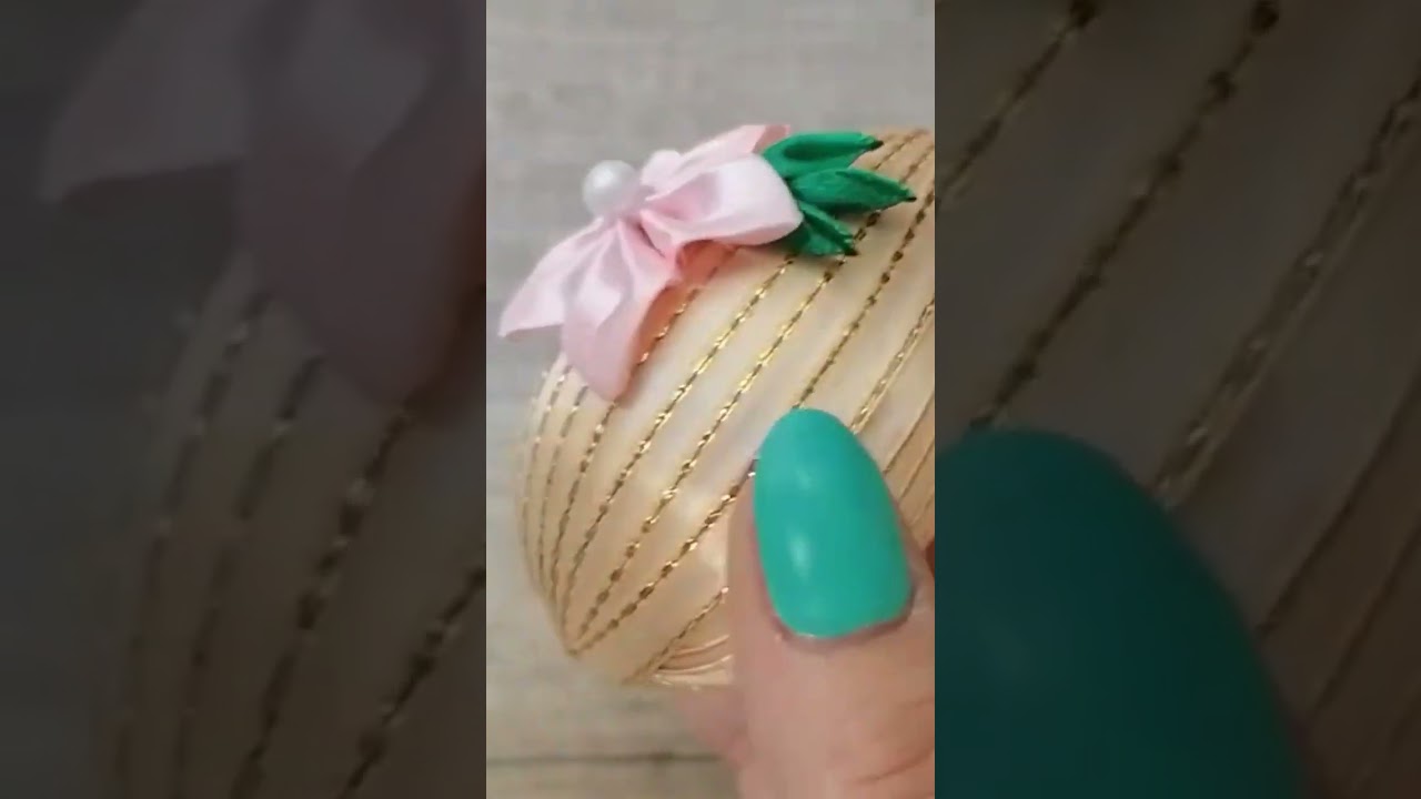 Easter Egg Decoration From Satin Ribbon