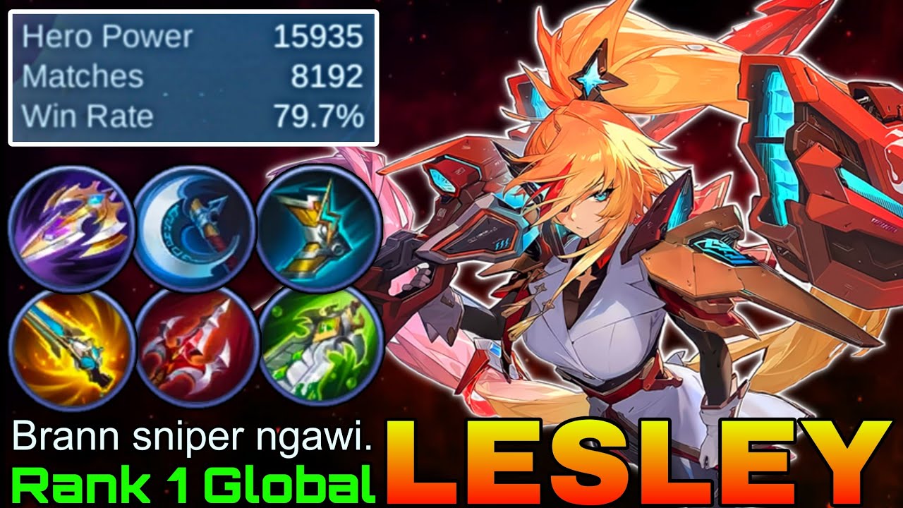 8,100+ Matches Lesley Perfect Gameplay - Top 1 Global Lesley by Brann sniper ngawi. - Mobile Legends