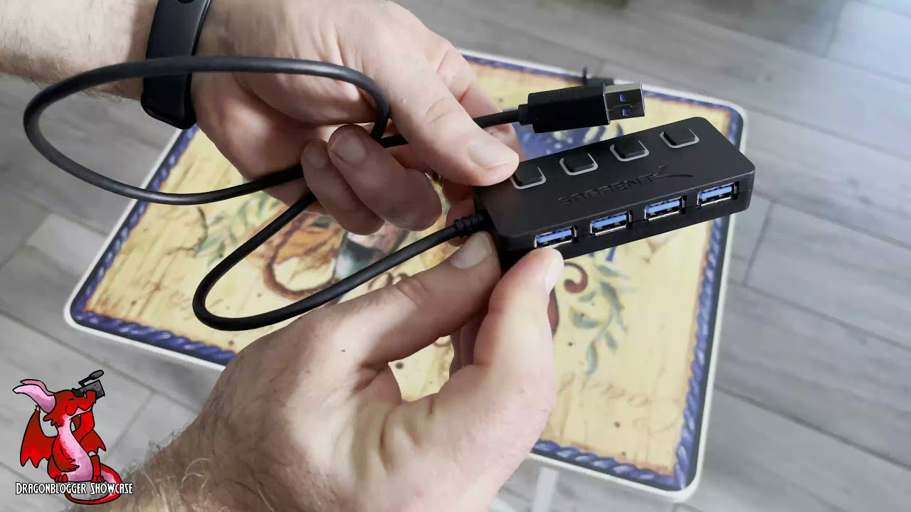 Showcasing the Sabrent 4 Port USB Hub with On Off Switches