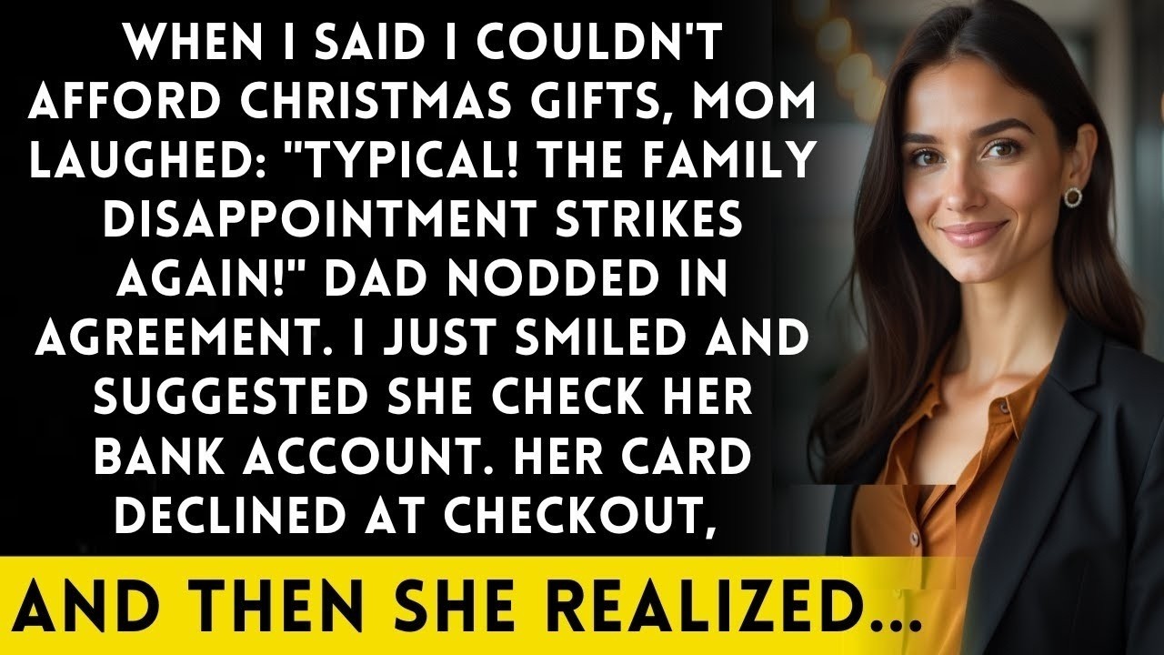 I Said I Couldn't Afford Christmas Gifts — Mom Laughed… Until She Checked Her Bank Account
