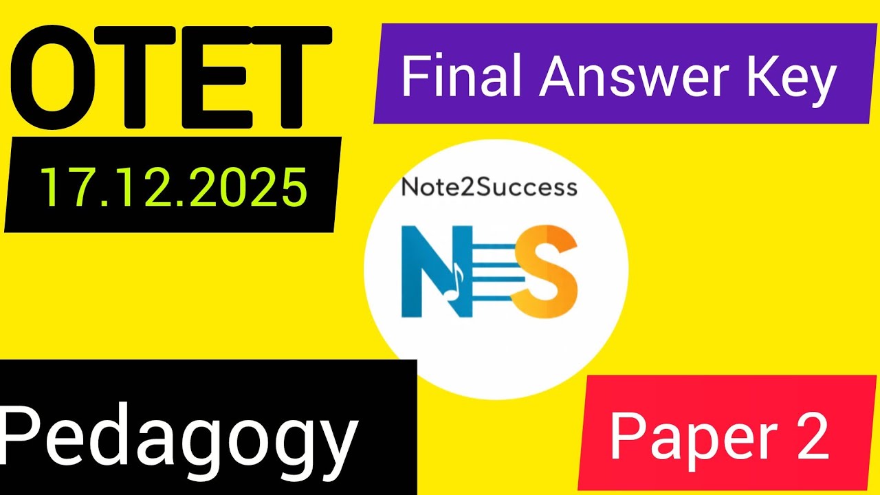 Today OTET paper 2 Exam Final Answer Key OTET EXAM 2025  #pedagogy #Otetexam