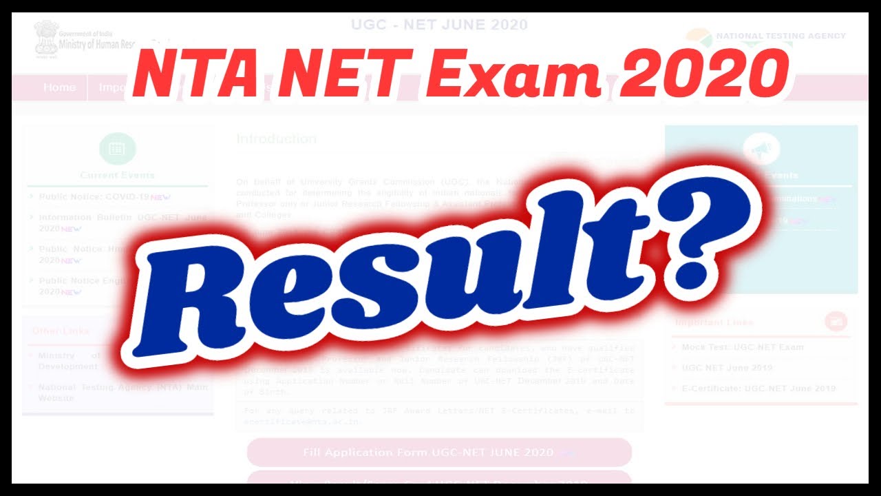 Result Announcement ? NTA NET Exam 2020