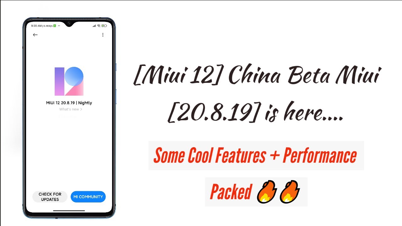 [Miui 12] China Beta Miui 12 [20.8.19] is here....| Some Cool Features + Performance Packed 🔥🔥