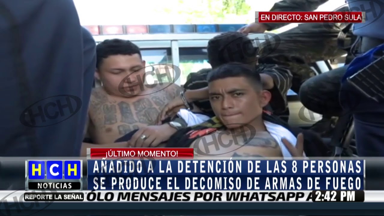 Detienen a 8 supuestos pandilleros en posesión de armas de guerra en SPS