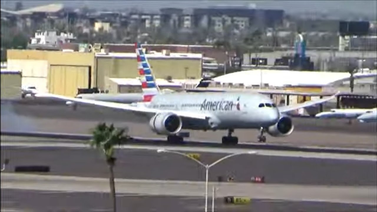 {4K} 40 minutes of Plane Spotting at Phoenix Sky Harbor International Airport — Runway 7R/7L/8 ops