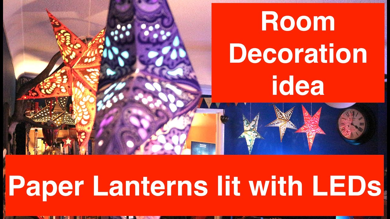 Decoration idea - Paper Lantern Shades lit by a Mini LED light inside - How to & Demo