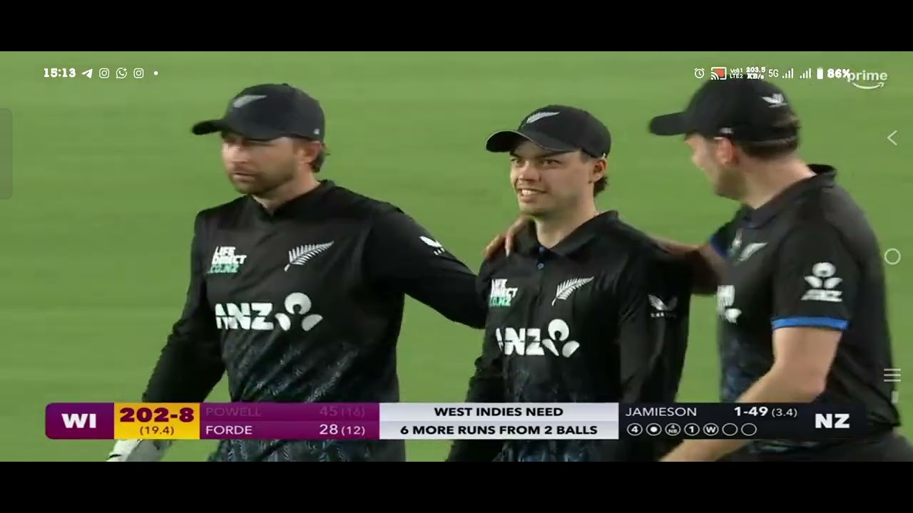 💥 West Indies vs New Zealand | Last Over Thriller 😱 | 19 Runs – 8 Balls Drama!