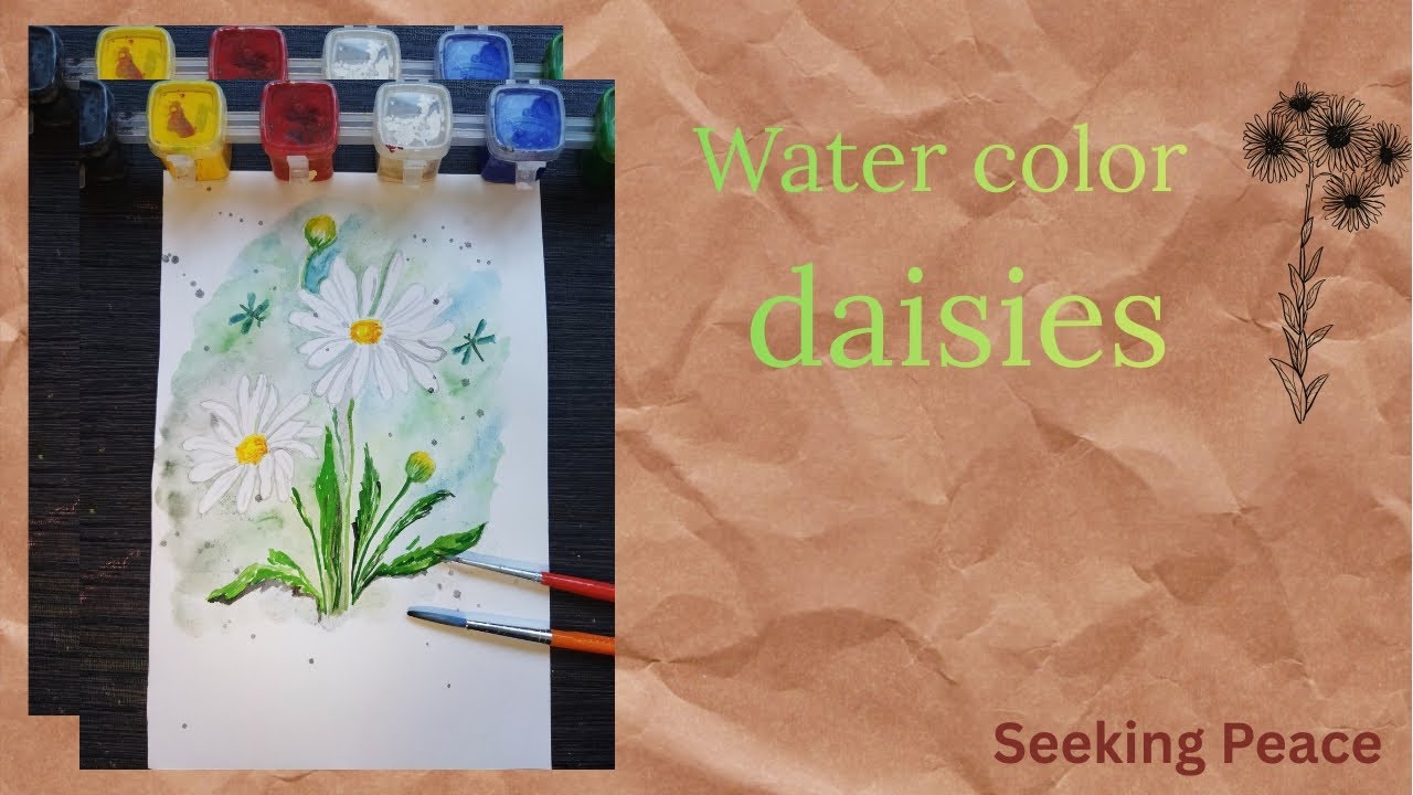 Watercolor daisies 🌼🌼  #watercolor #art #flowers #youtube 