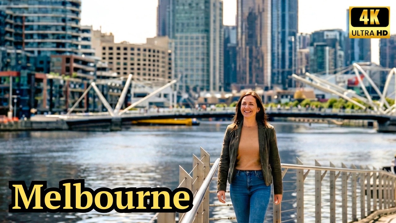 Melbourne City One Hour Walk In 4K